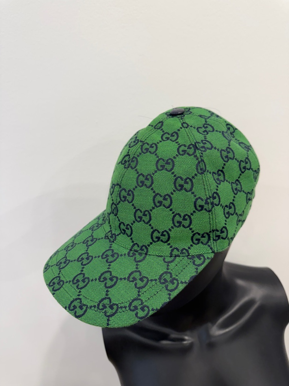 Gucci GG Monogram Green Jacquard Baseball Cap Hat Size M 58 Italy Rare Colorway - Picture 3 of 11